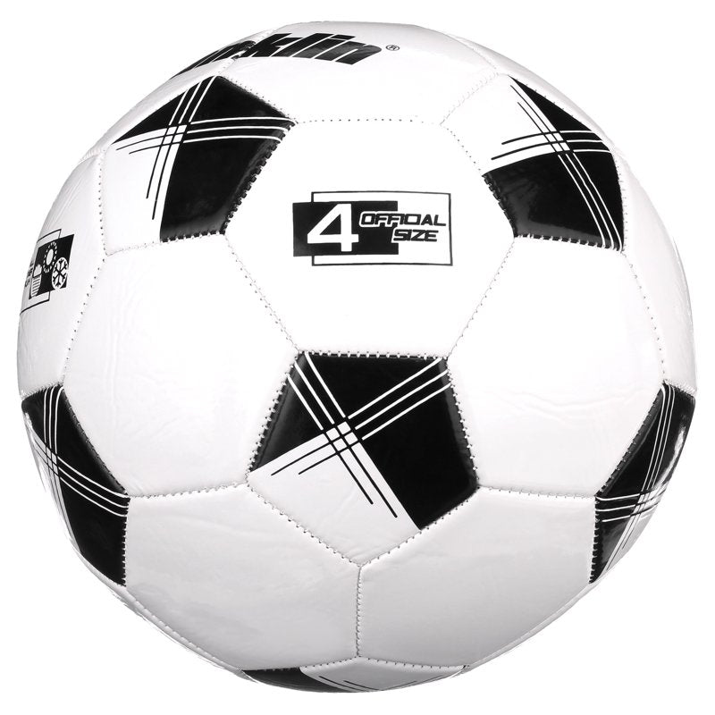 Size 4 Soccer Balls 12-Pack with Pump — Franklin Competition 100 (White/Black) - 12 Count