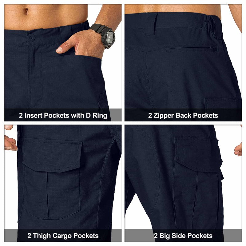 Men's Cargo Shorts with 10 Pockets - Outdoor Work, Hiking, Camping, Casual
