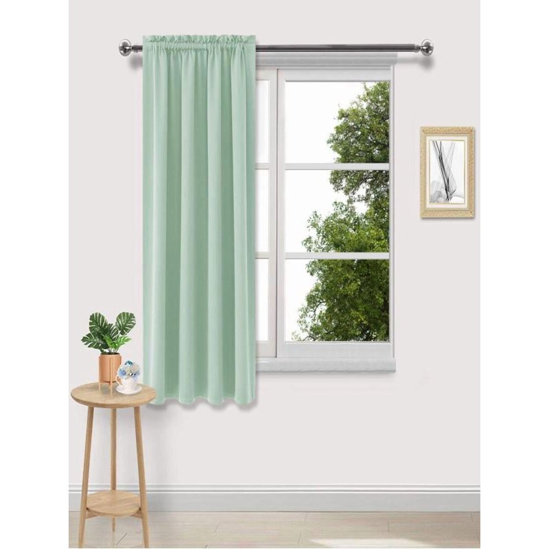 Blackout Curtains Rod Pocket Room Darkening Window Drapes for Bedroom Kitchen Bathroom Basement Cafe - 1 Panel 37.8x44.9 Inch