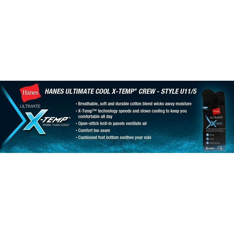 Men's Crew Socks with Odor Protection & Cooling Technology - 18 Pack