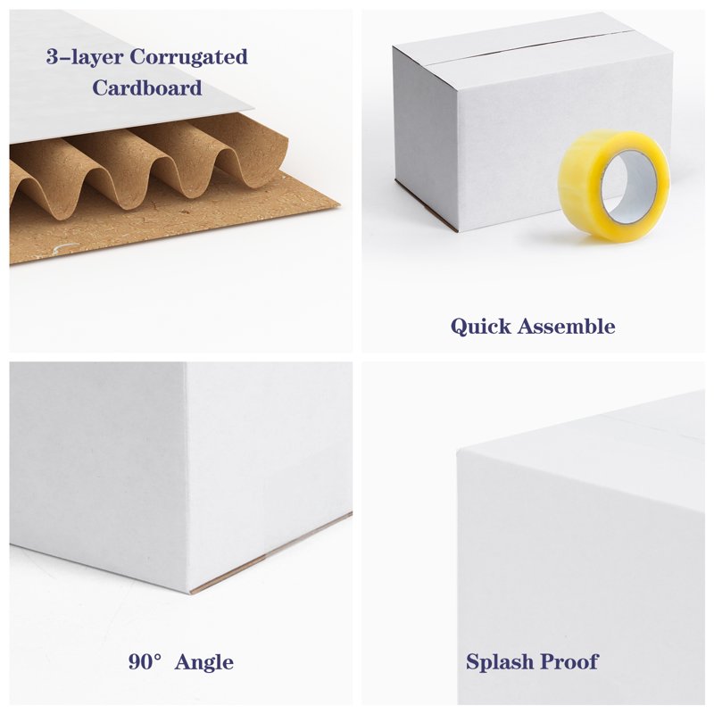 White Shipping Boxes Set of 40 - 10x6x6 Inch Corrugated Cardboard Mailers