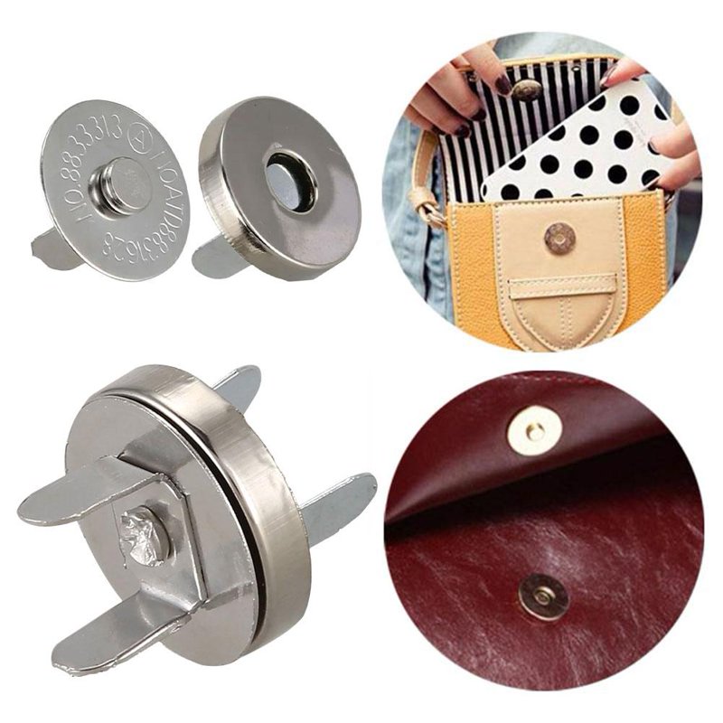 Magnetic Purse Clasps Snaps Buttons - Alloy Round Closure for Handbags & Wallets - Pack of 20