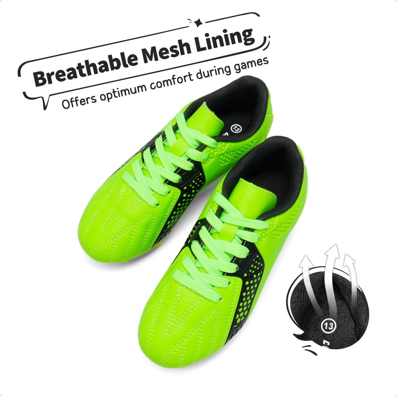 Dream Pairs Kids Soccer Cleats – Neon Green Black Low Top Size 13 (Variation: 13 Little Kid, NEON/GREEN/BLACK)