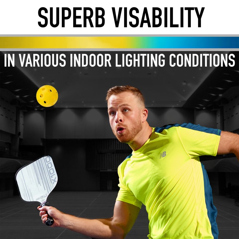 X-26 Indoor Pickleballs - Official Size, 12 Pack, Yellow