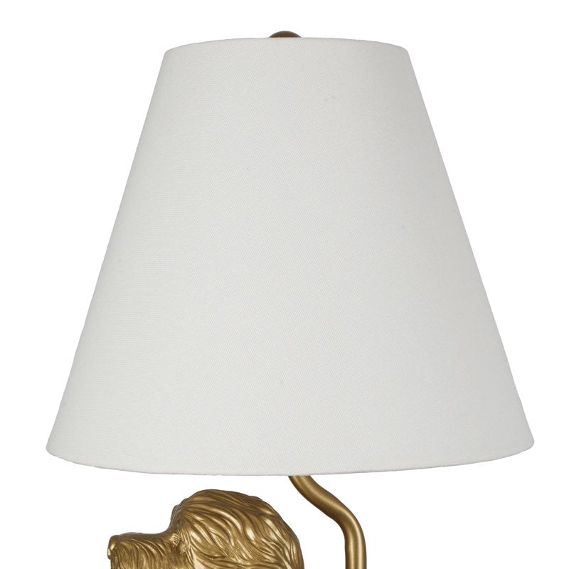 Golden Doodle Table Lamp - 18-inch Gold Finish with Linen Shade