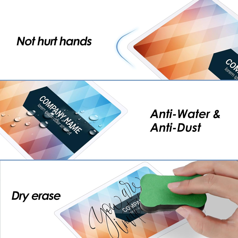 Self-Adhesive Laminating Sheets for Business Cards 10 Mil Waterproof 30 Pack