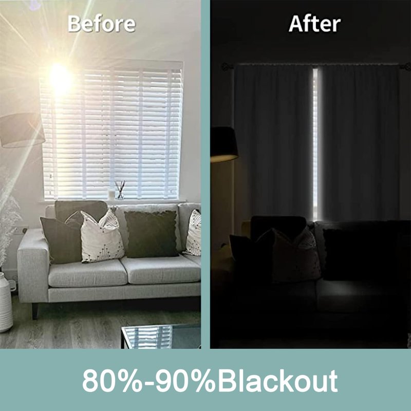 Blackout Curtains 2 Panels - Geometric Modern Window Drapes for Bedroom & Living Room