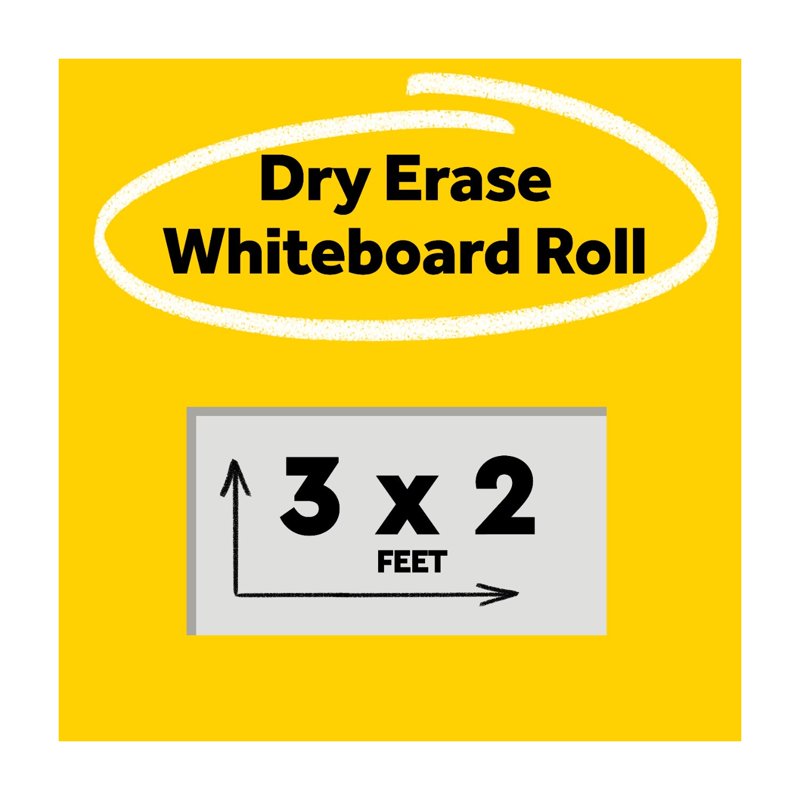 Self-Stick Dry Erase Film Surface - White 3x2 Ft, Reusable Whiteboard