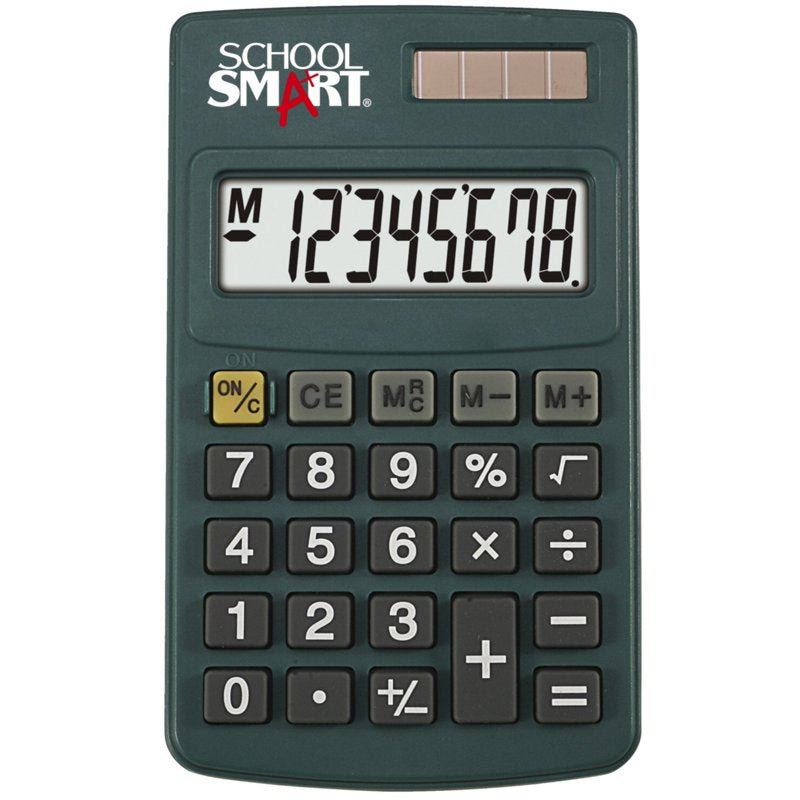 Handheld Pocket Calculator for School, Office & Home - 8-Digit Display