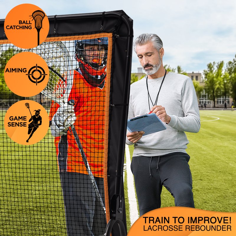 Lacrosse Rebounder Net 5x7 Feet Practice Pitchback Screen for Shooting & Catching