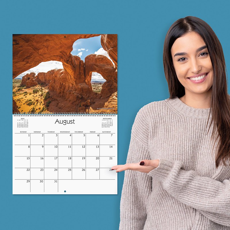 National Parks Wall Calendar 12x9 Inch Closed 18x12 Open Spiral-Bound Office & Home