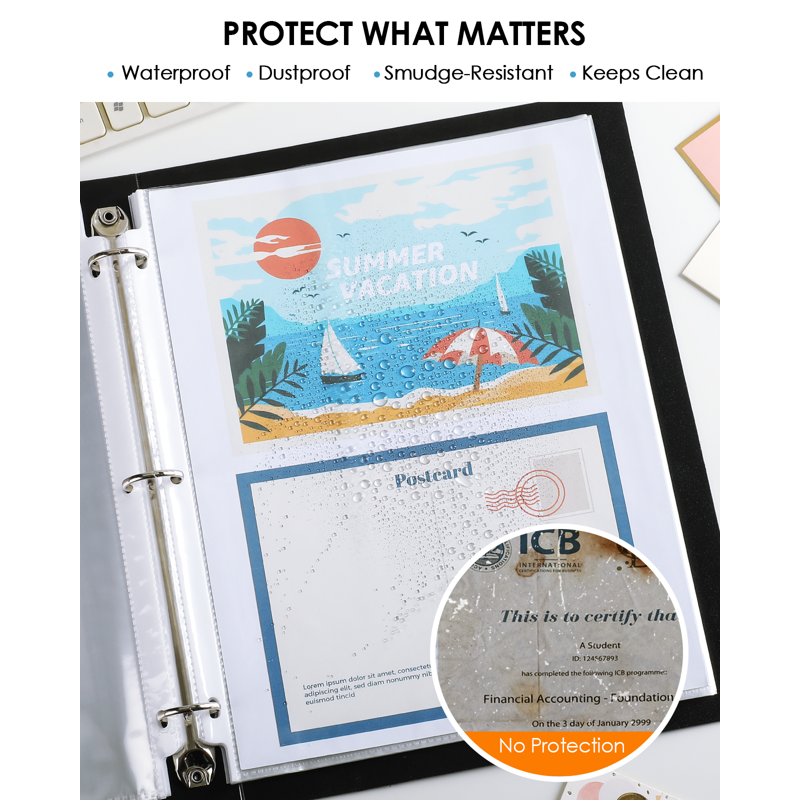 1000 Pack Clear Sheet Protectors 8.5x11 Inch for 3-Ring Binders