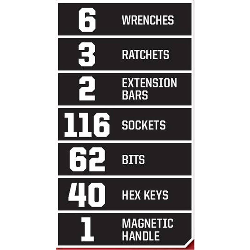 Mechanic's 230-Piece Tool Set with Sockets, Wrenches & Ratchets