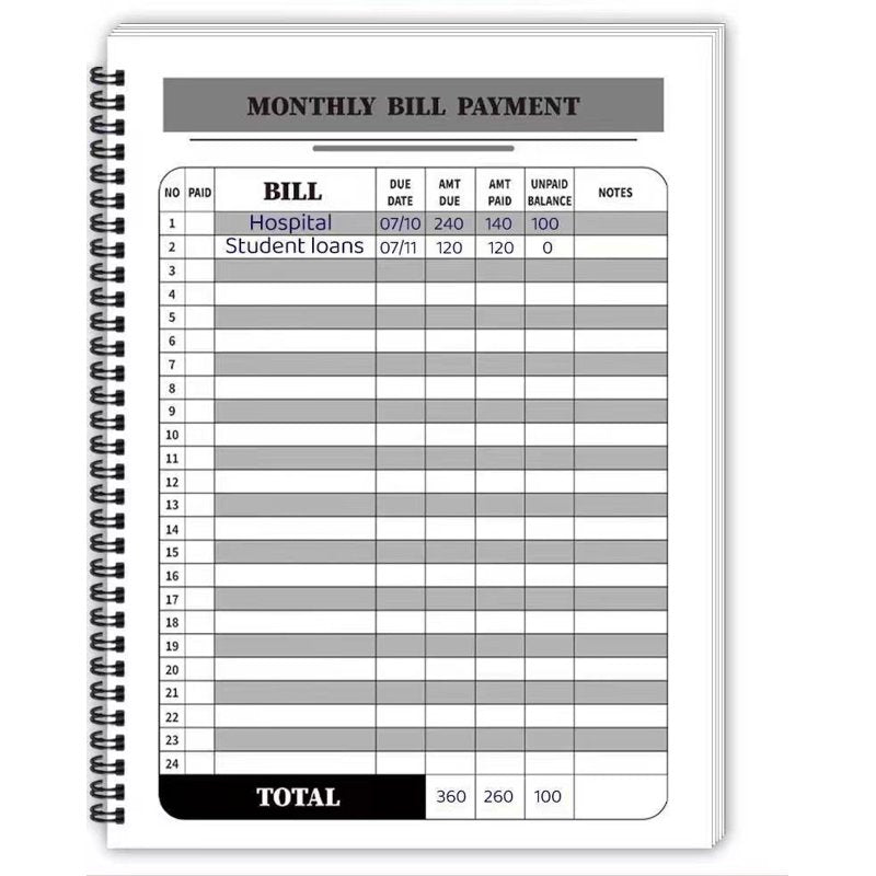 Monthly Bill Payment Tracker with Calendar & Debt Payoff Planner - 48 Months Expense Organizer