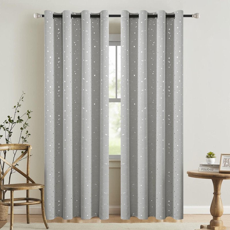 Blackout Insulated Curtains for Bedroom & Living Room - Noise Reduction, Energy Saving, Room Darkening Grommet Panels, 52x63 Inch