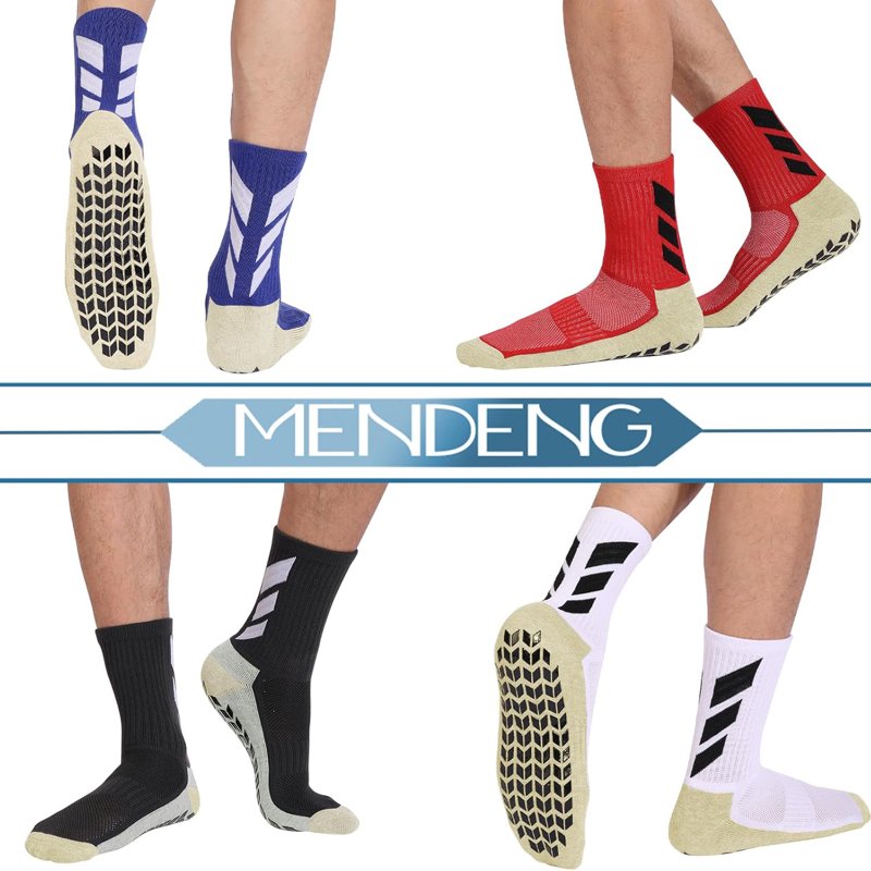 MENDENG Grip Socks Soccer/Football Non-Slip Set: Black & White (Variation: BlackWhite-Set01)