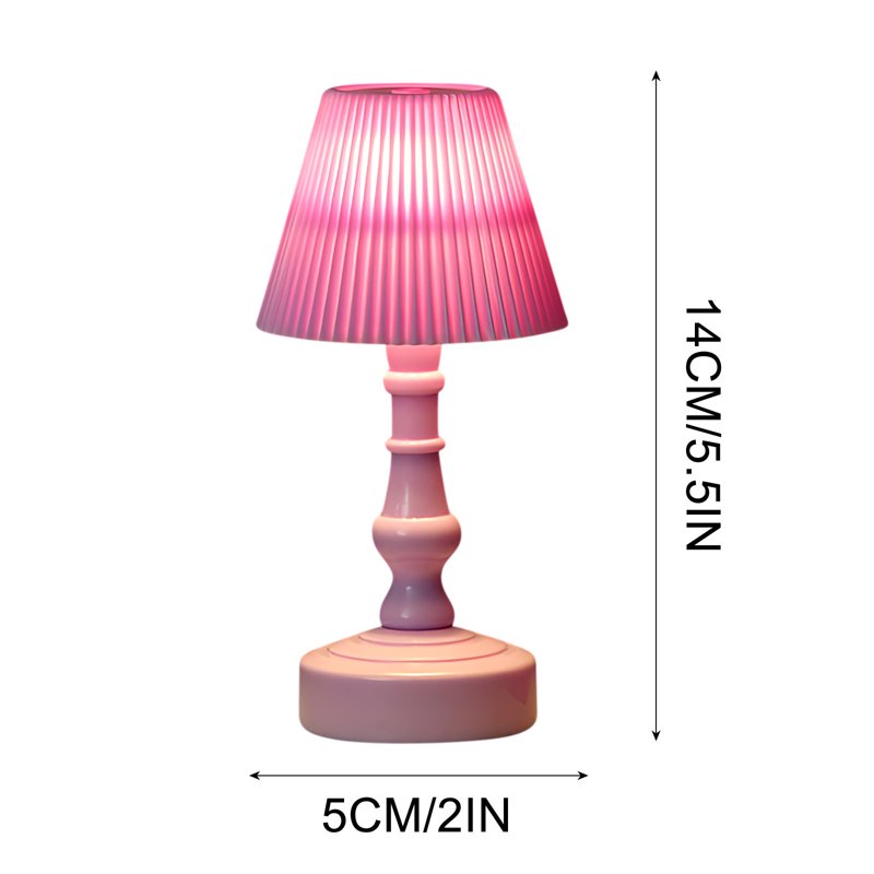 Cordless Bedside Lamp with Soft Light 5.5 Inch Retro Night Light for Bedroom & Living Room