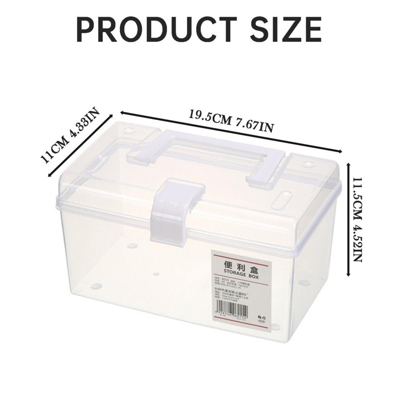 Plastic Storage Bin with Latching Lid - Clear Stackable Organizing Box for A4 Paper and Photos