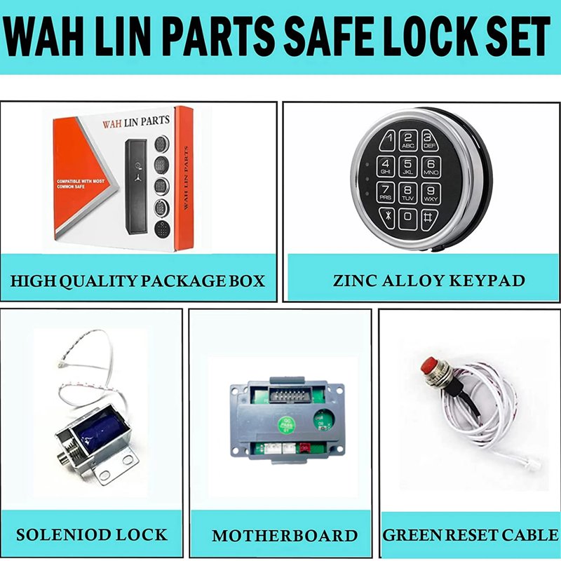Gun Safe Lock Replacement with Digital Solenoid Lock & Chrome Keypad