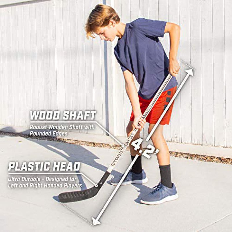 Street Hockey Wooden Sticks Set - Premium Durable Hockey Equipment for Kids & Adults