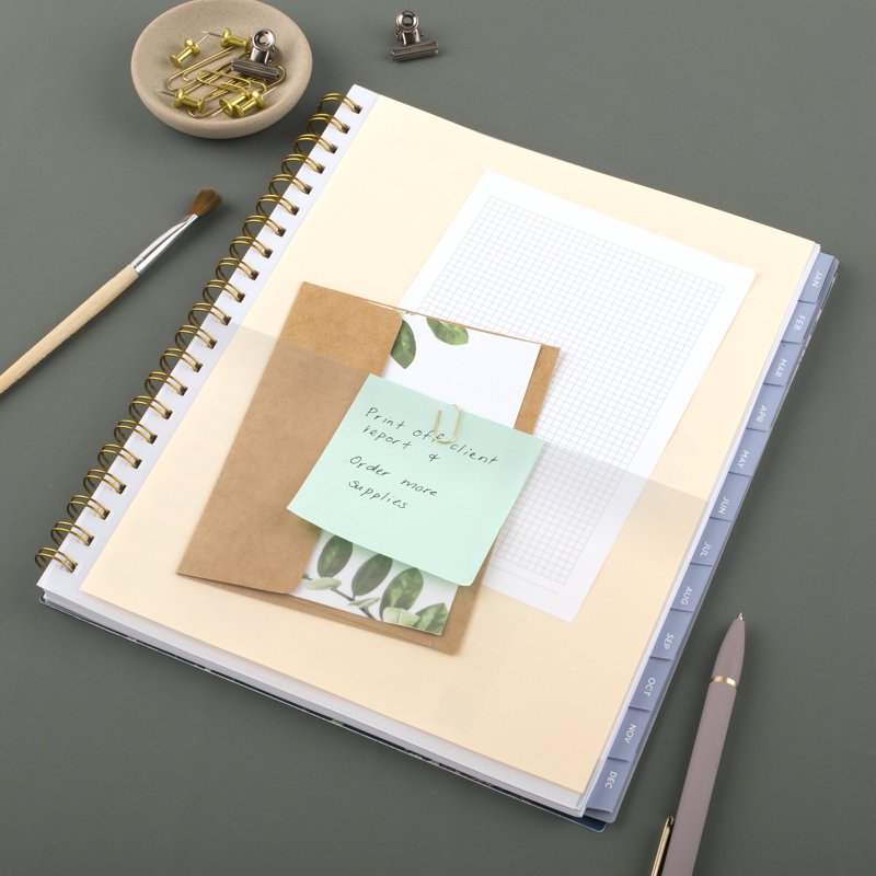 Large 2026 Weekly & Monthly Planner with Floral Cover - 8.5 x 11 Inches