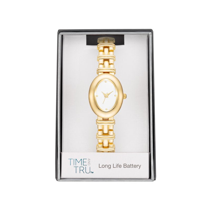 Women's Gold-Tone Bracelet Watch with White Dial - Elegant Ladies' Timepiece