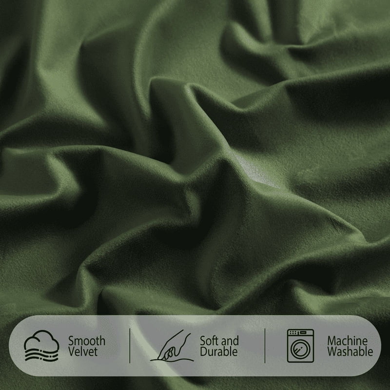 Blackout Velvet Curtains - Thermal Insulated Room Darkening Drapes for Living Room & Bedroom
