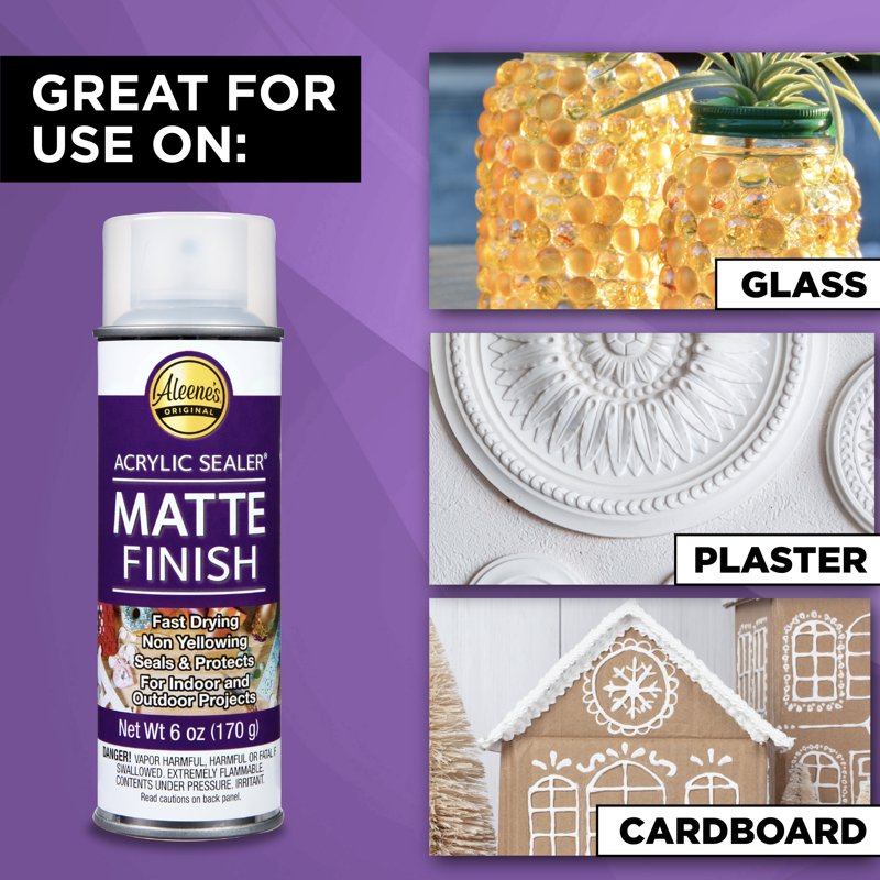 Clear Matte Acrylic Spray Sealer 6 oz - Indoor & Outdoor Protective Finish