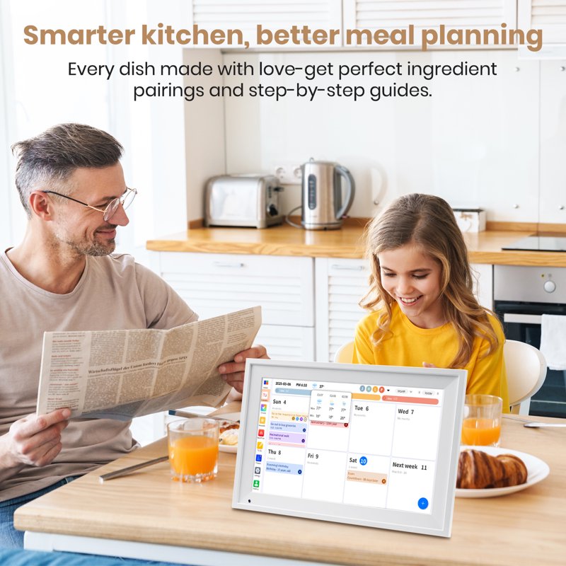 10.1 Inch Touchscreen Digital Calendar with Google Outlook iCloud Sync Family Task Rewards