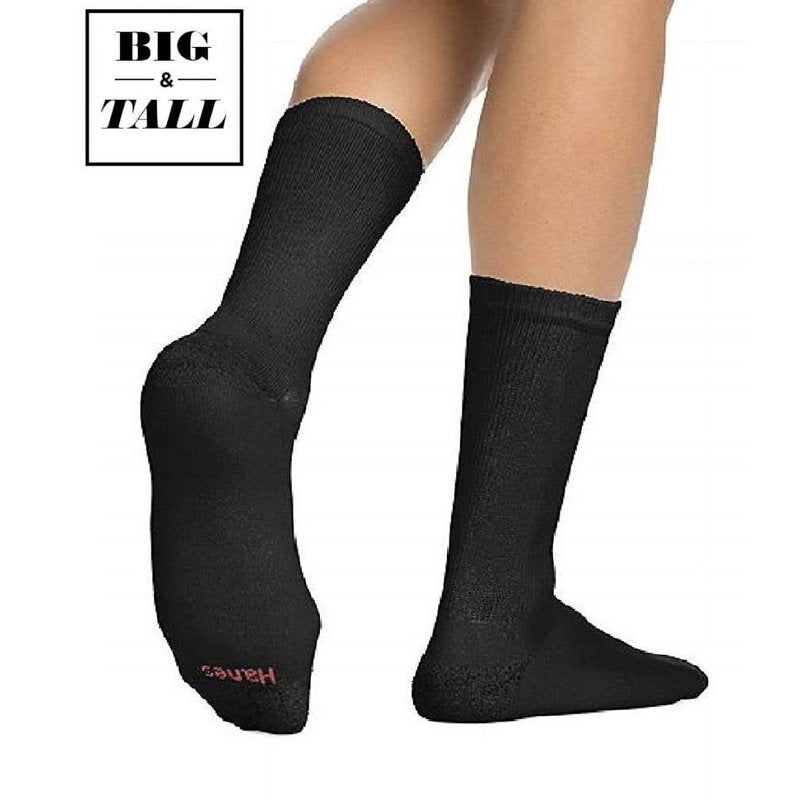 Men's Crew Socks 6-Pack Cushioned Athletic Odor Control Reinforced Comfort