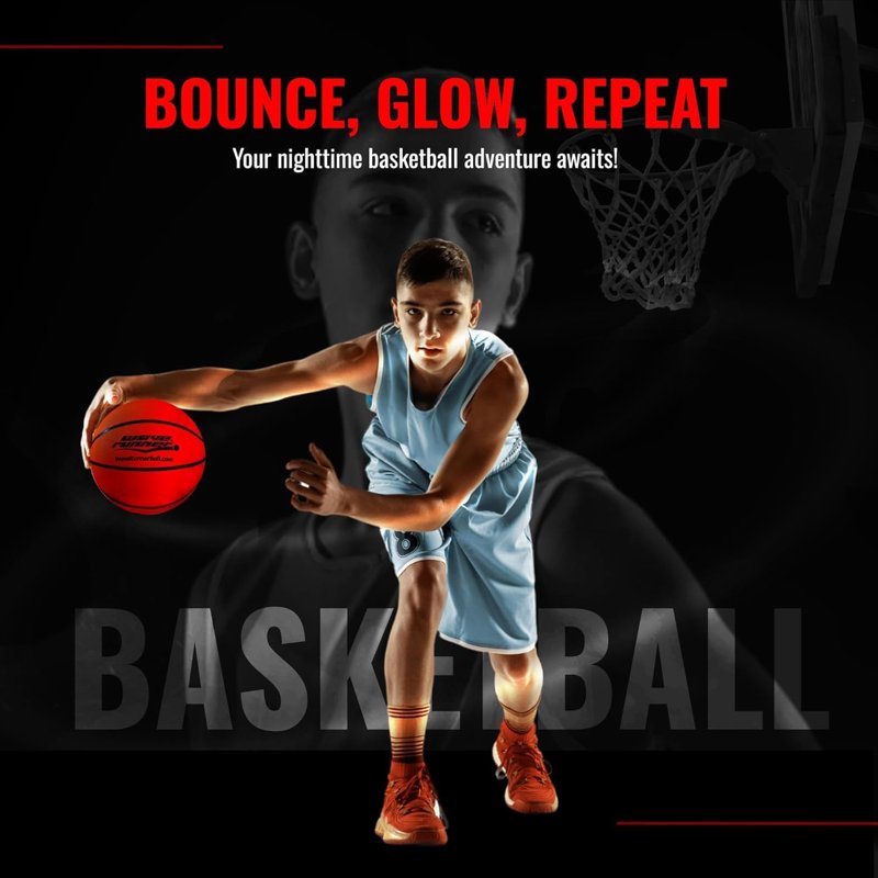 Light Up LED Basketball Glow in Dark Outdoor Sports Toy for Kids