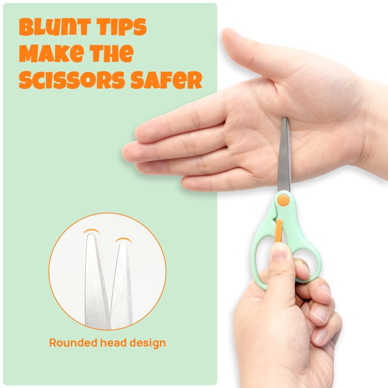 12-Pack Blunt Tip Safety Scissors | Plastic Training Office & Classroom Craft Scissors