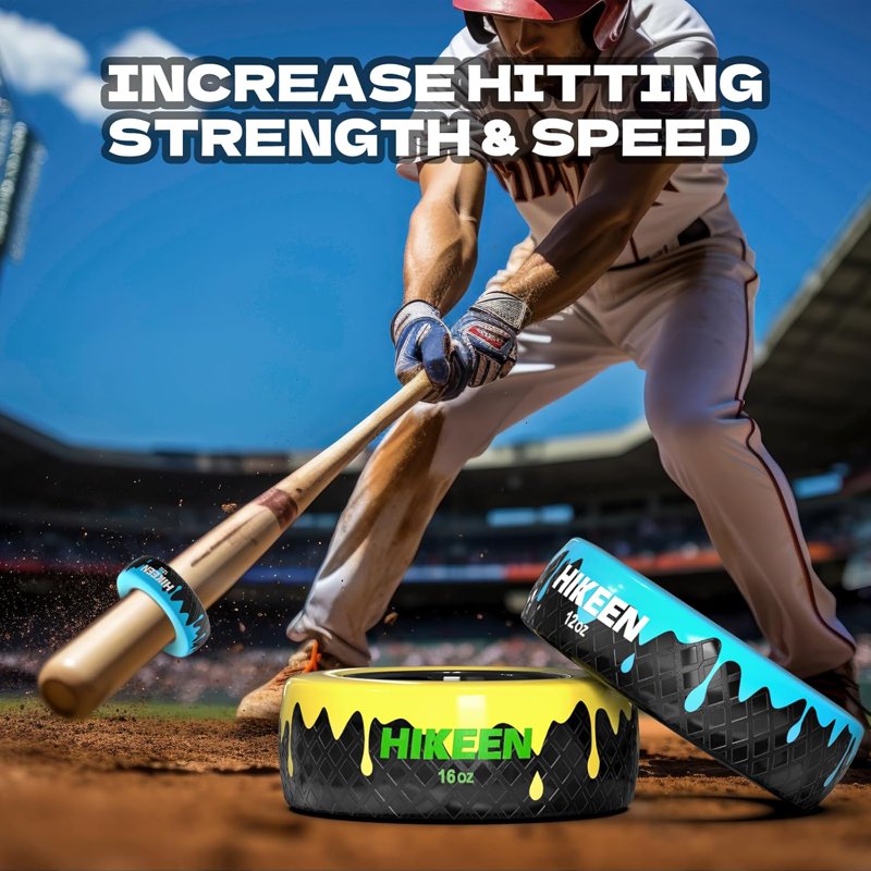 Baseball & Softball Bat Weights Set - 12oz & 16oz Swing Training Donuts