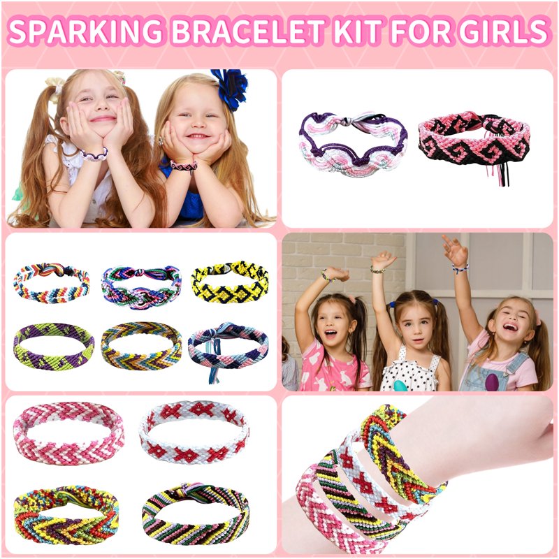 Friendship Bracelet Making Kit for Kids - DIY Jewelry Craft Set with Threads & Tools