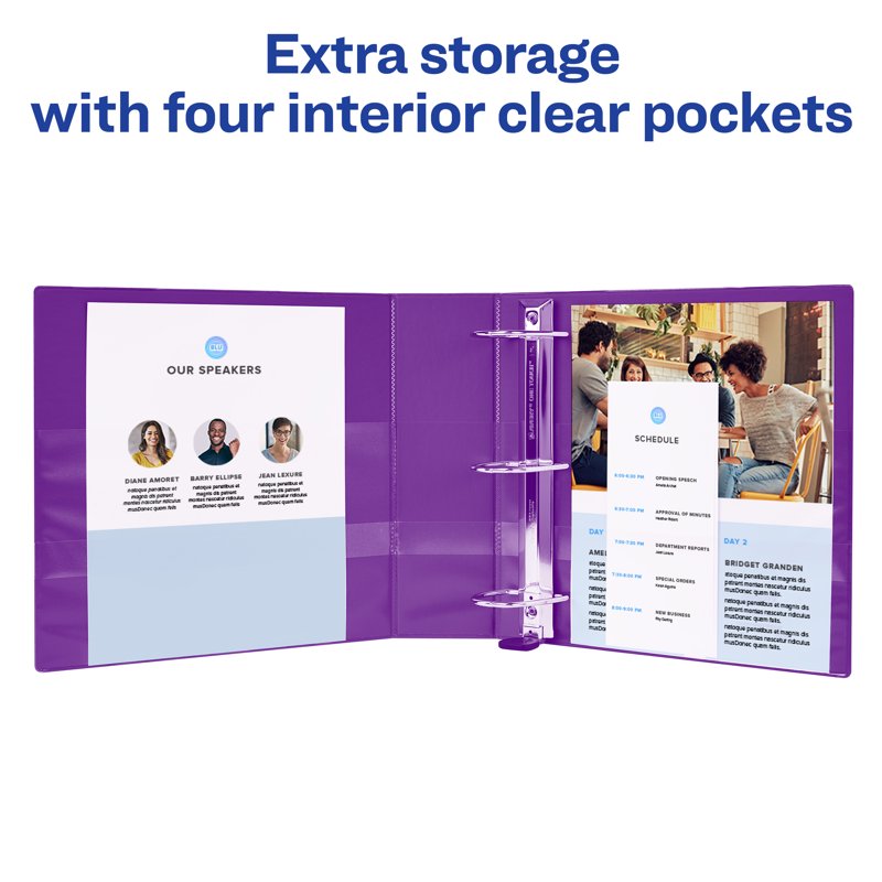 Heavy-Duty 3-Inch Binder in Purple - Durable Office & School Organizer