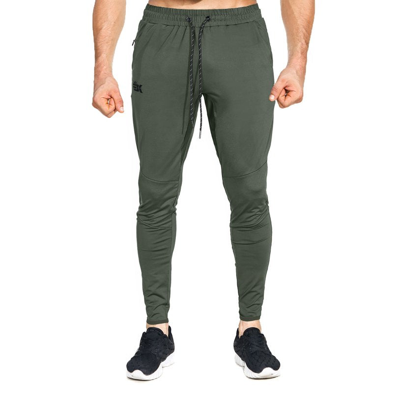 Men's Lightweight Stretch Gym Joggers with Zip Pocket - Athletic Sweatpants