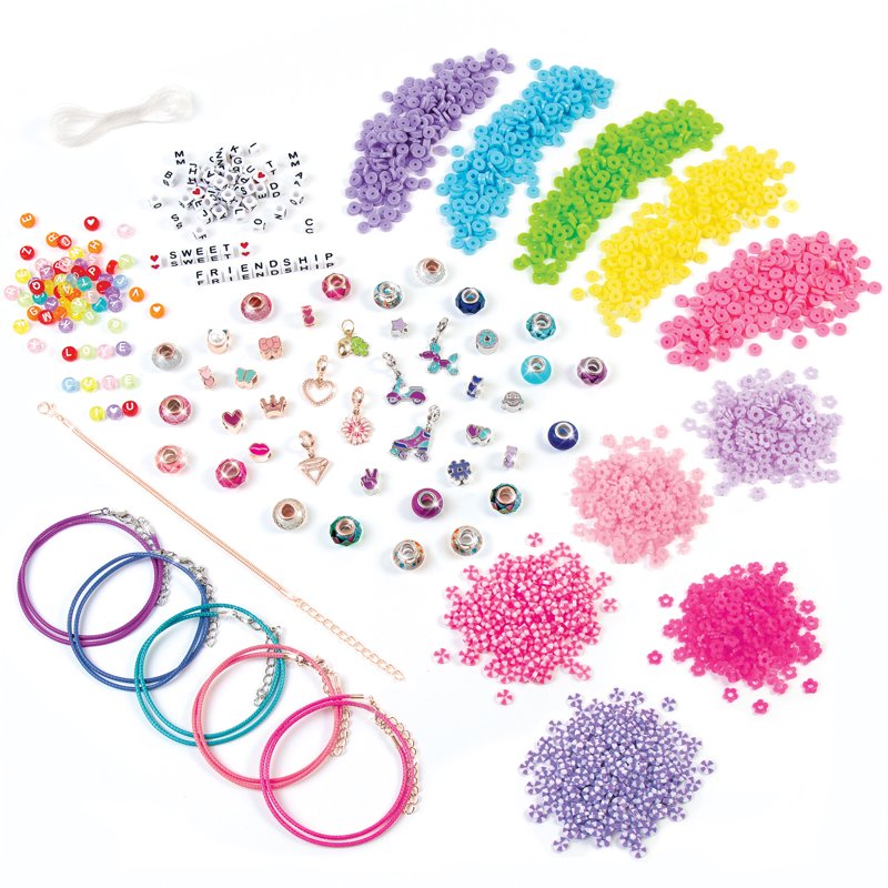 DIY Jewelry Bead Kit - Create Over 30 Bracelets with Charms & 2100+ Beads
