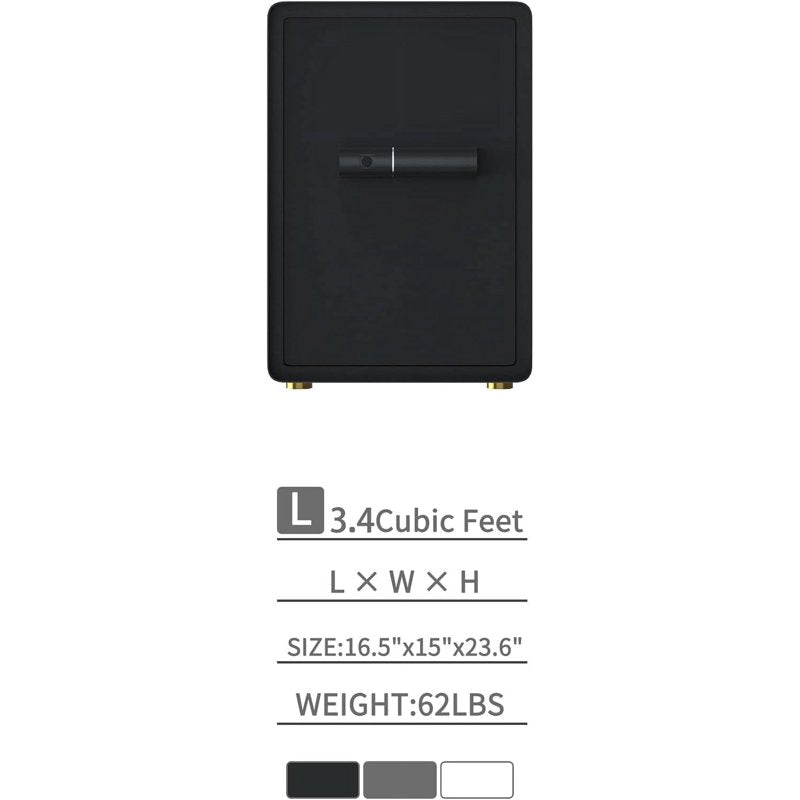 Biometric Fingerprint Safe Box with LED Light and Removable Shelf for Home and Office Security