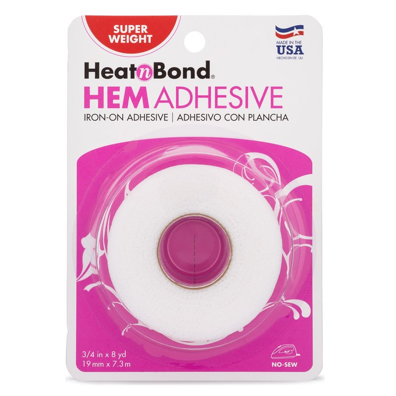 Heavy Weight Hem Iron-On Adhesive Tape for Fabrics 3 Pack - White