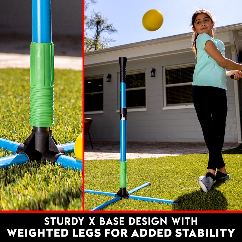 Adjustable Youth Baseball Batting Tee for Kids 23-33 Inches - Sturdy & Portable