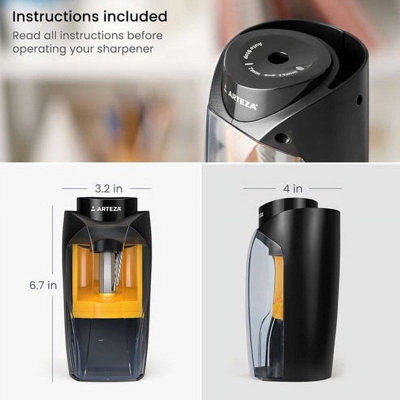 Electric Pencil Sharpener with Auto-Stop | 7-11 mm Pencils, Wall Plug Included
