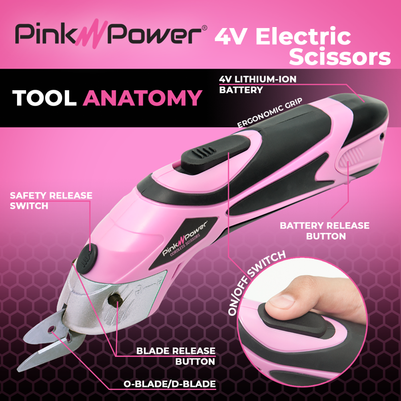 Cordless Electric Fabric Scissors for Crafts Sewing Quilting & More - Heavy Duty Rotary Shears