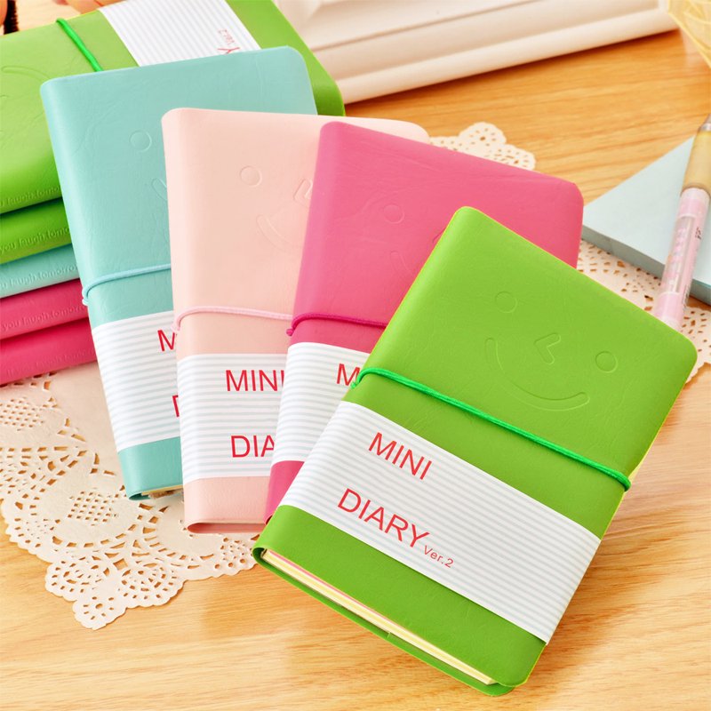 Mini Pocket Notebook Set with Imitation Leather Cover - 6 Colors, 100 Pages Each, Portable Memo Pads