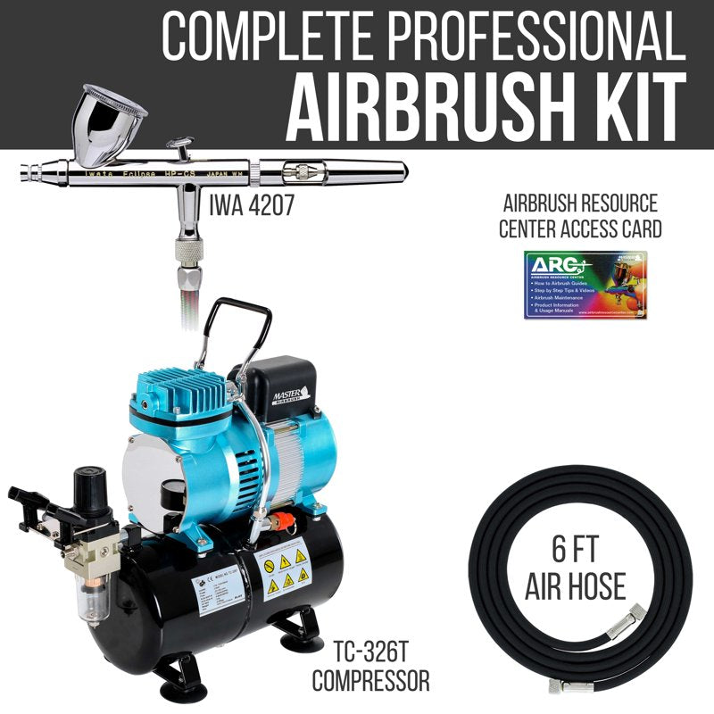 Airbrush Set with Compressor Kit - Dual-Action Gravity Feed, 0.35mm Tip