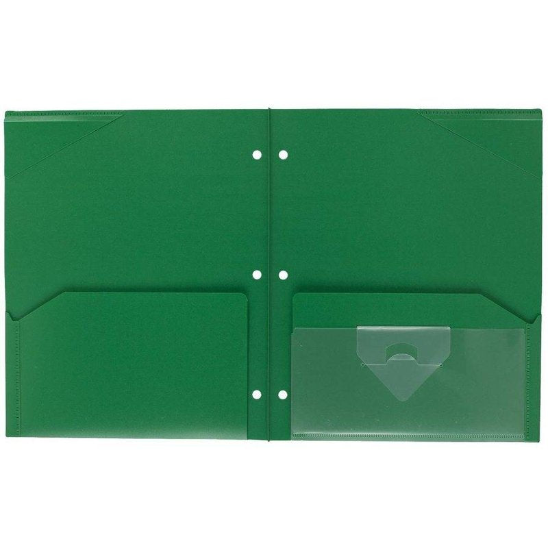 2-Pocket Plastic Folder with Tabs and Reinforced Spine for School and Office Use