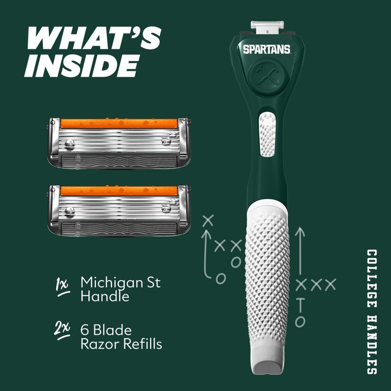 College Football Razor Set with Team Colors - 6-Blade Shaving Kit