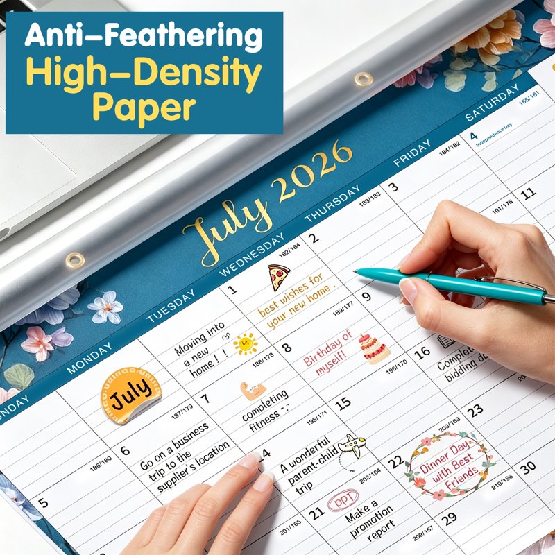 2026-2027 18-Month Desk Calendar - 17x12 inch Monthly Planning Pad with Holidays