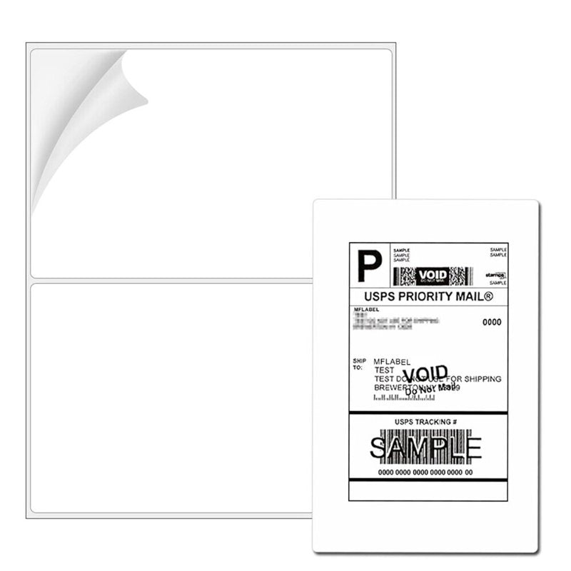 Self-Adhesive Half Sheet Shipping Labels 8.5x5.5 Inches Blank Address Labels for Laser & Inkjet Printers (1000 Labels)