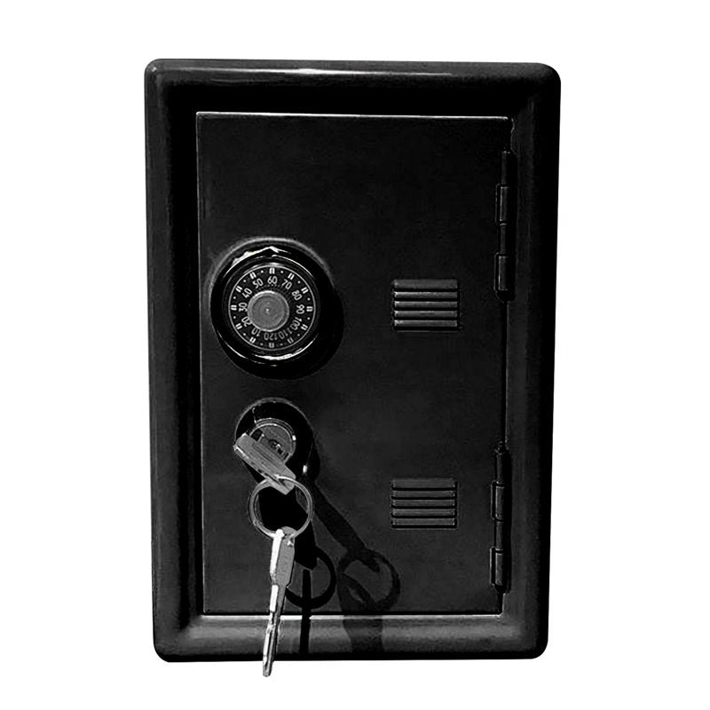 Kids Money Safe with Dual Lock & Password Key | Mini Metal Piggy Bank