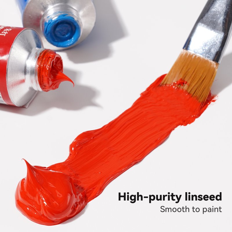 Professional Oil Paint Set - 20 Vivid Colors, 50ml Tubes for Artists and Art Studios